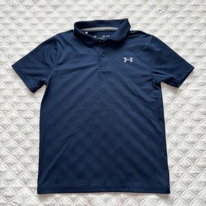 Under Armour Navy Blue Performance Short Sleeve Polo Shirt Size Youth Medium